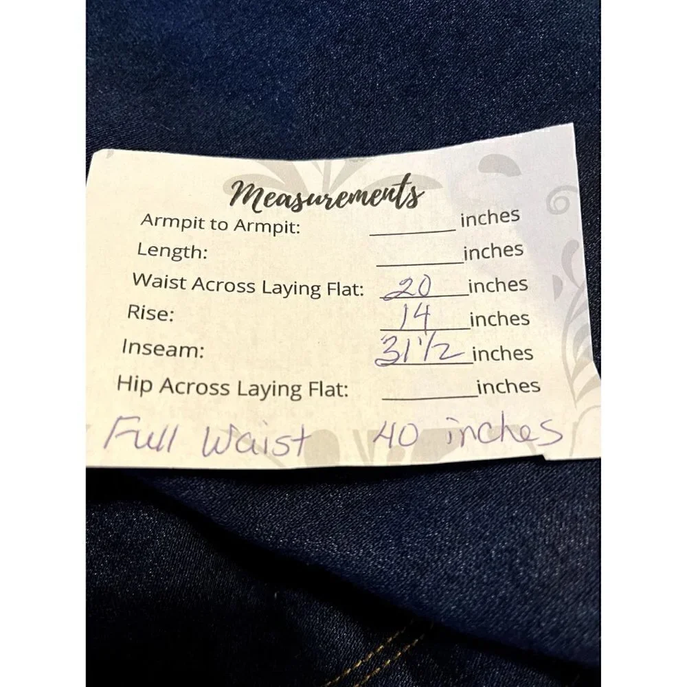 Women's Braxton Stretch Jeans 38/24 High Waist Straight Leg, Dark Wash - Picture 4 of 5